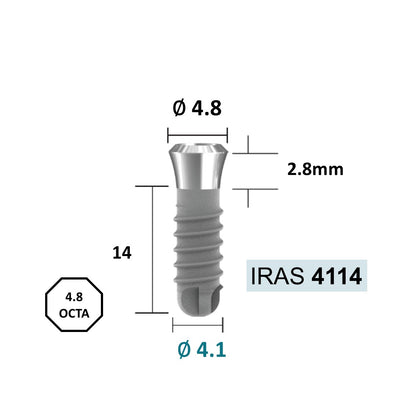 [Tissue Level Precision] Fixture Neck Diameter 4.8 Octa Compatible with Straumann, ITI Types