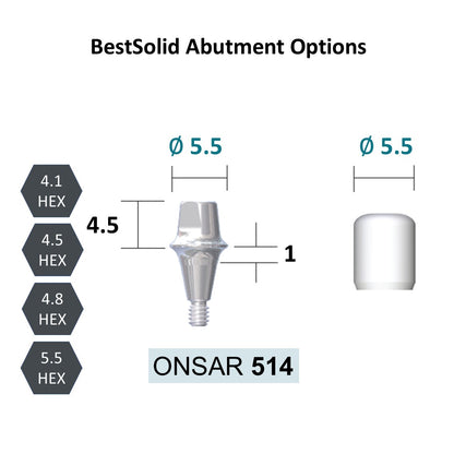 [Bone Level Tapered] BestSolid Abutment Diameter 3.5/4.0/4.8/5.5/6.5