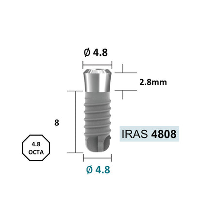 [Tissue Level Precision] Fixture Neck Diameter 4.8 Octa Compatible with Straumann, ITI Types