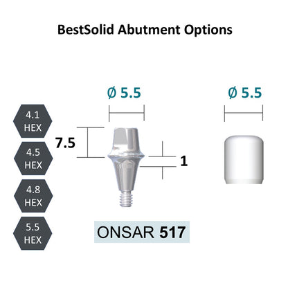 [Bone Level Tapered] BestSolid Abutment Diameter 3.5/4.0/4.8/5.5/6.5