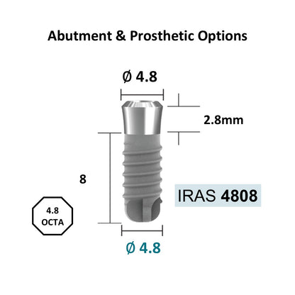 [Tissue Level Precision] Fixture Neck Diameter 4.8 Octa Compatible with Straumann, ITI Types