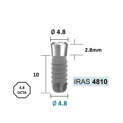 [Tissue Level Precision] Fixture Neck Diameter 4.8 Octa Compatible with Straumann, ITI Types