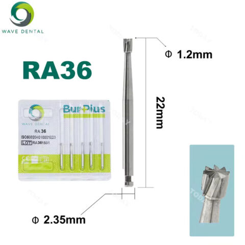 Dental Tungsten Carbide Low Speed Burs Round Head RA 34 - 41 5Pcs/Pack