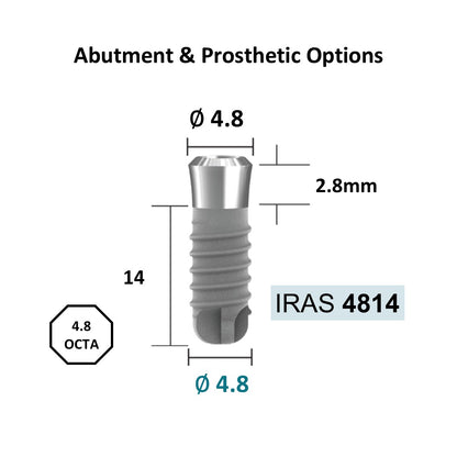 [Tissue Level Precision] Fixture Neck Diameter 4.8 Octa Compatible with Straumann, ITI Types