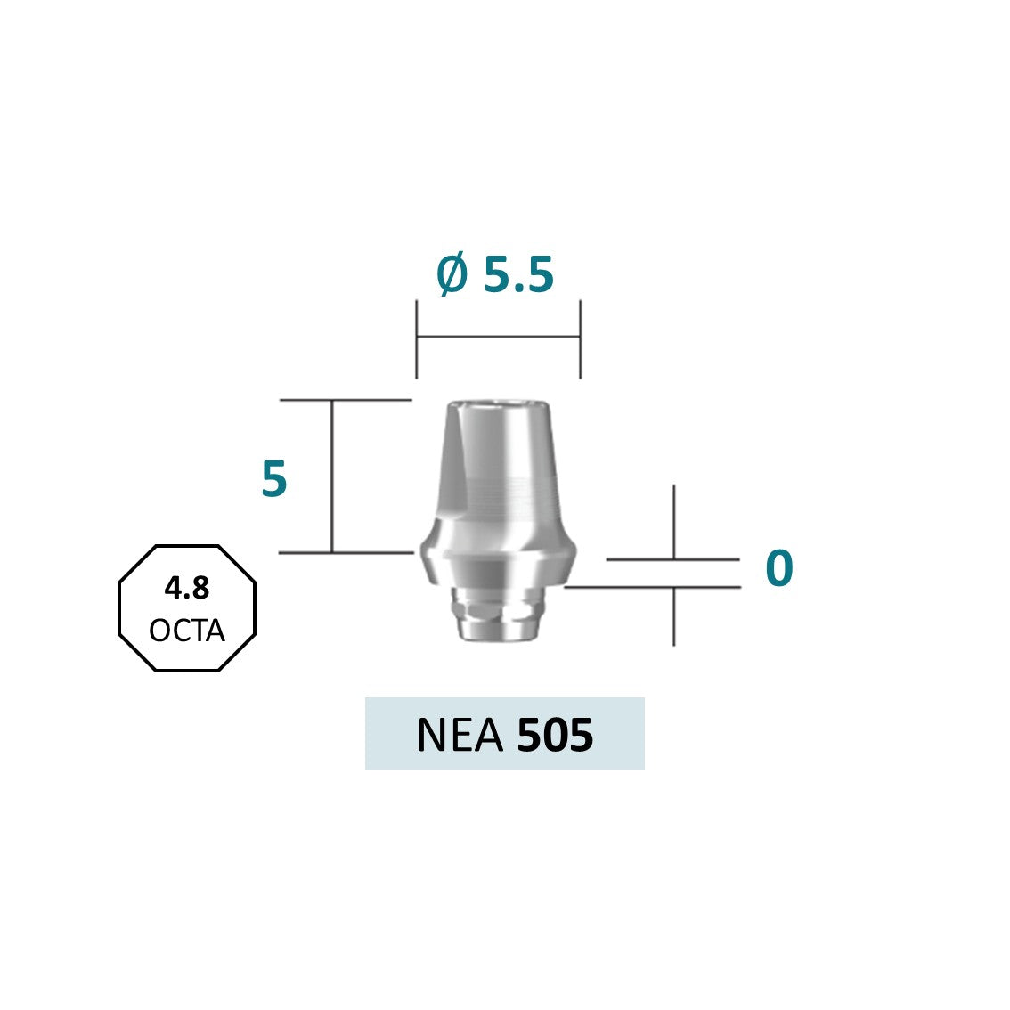 [Tissue Level Precision] EpDuo Abutment_Neck Diameter 4.8 Octa