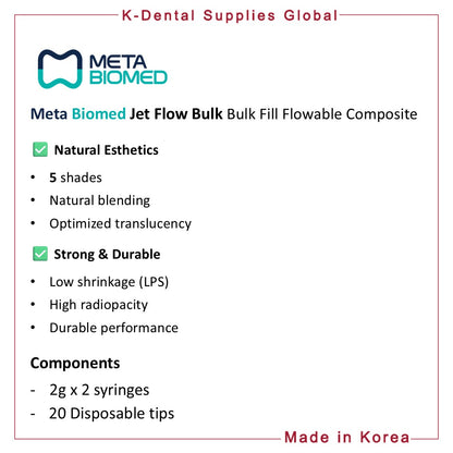 Jet Flow Bulk Bulk Fill Flowable Composite 2g x 2 syringes