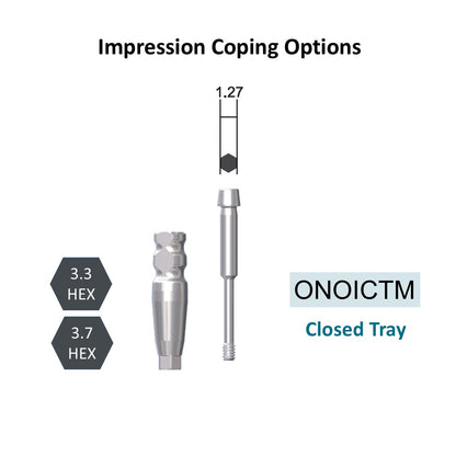 [Bone Level Tapered] Impression Coping Open/Closed Tray, Mini/Regular Size