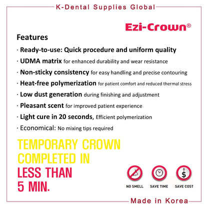 Ezi-Crown Light cured, temporary crown and bridge resin 15g x 2ea