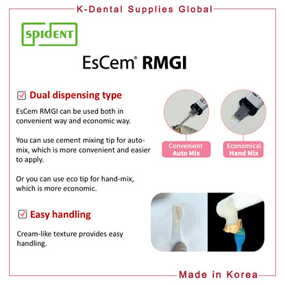 EsCem RMGI Resin-modified Glass Ionomer Luting Cement 9g x 2 syringes