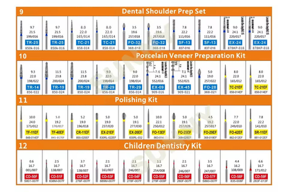 Dental Diamond Strawberries Burs Kit Polishing Tools for High Speed 10pcs/Box