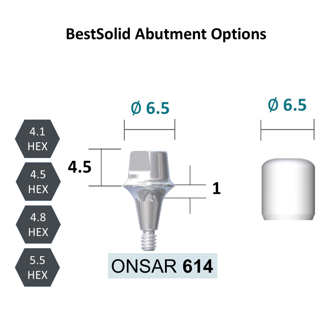 [Bone Level Tapered] BestSolid Abutment Diameter 3.5/4.0/4.8/5.5/6.5