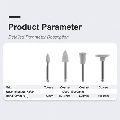 Dental Silicone Composite Polishing Rubber Grinding Kit RA Low-Speed (12 Pcs)