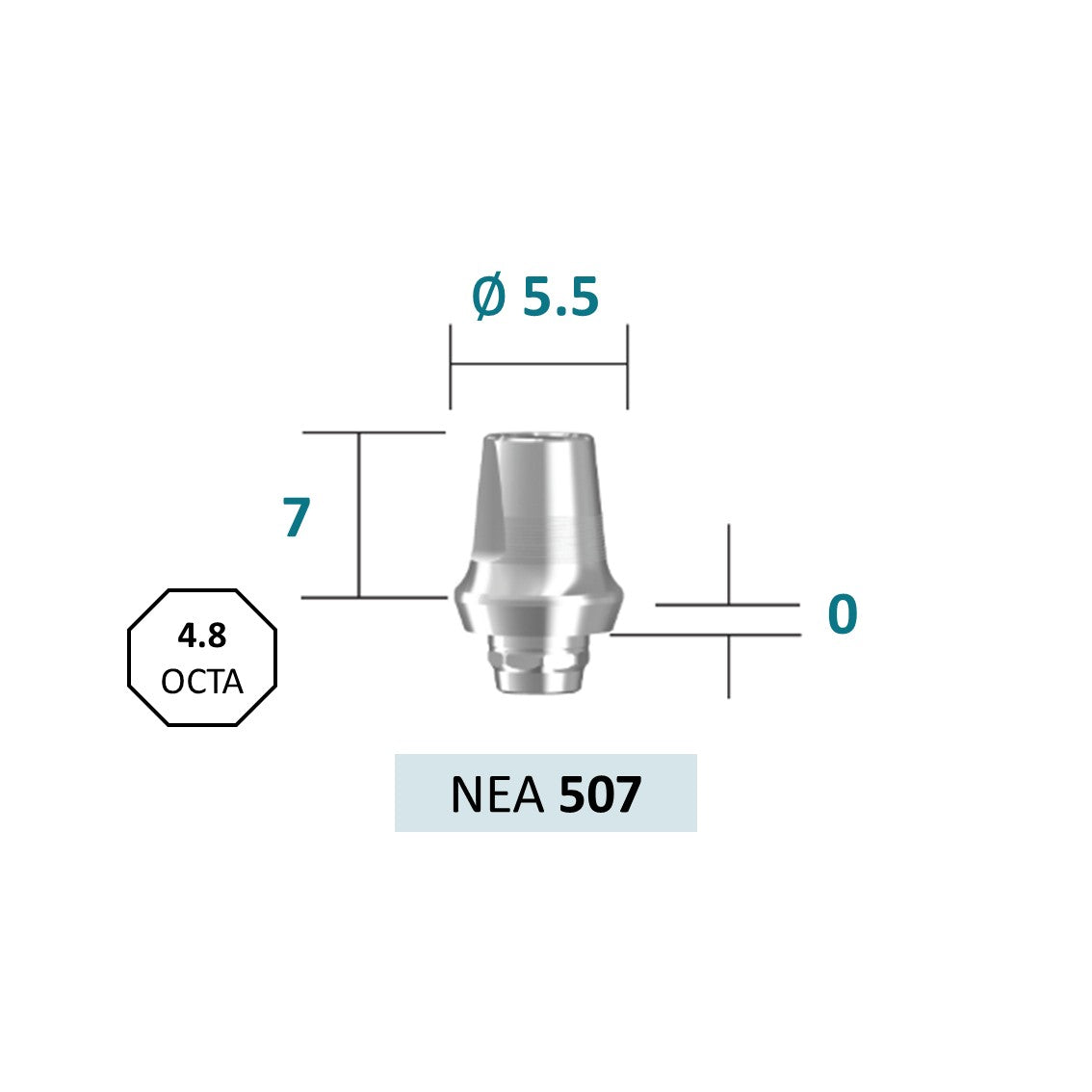 [Tissue Level Precision] EpDuo Abutment_Neck Diameter 4.8 Octa
