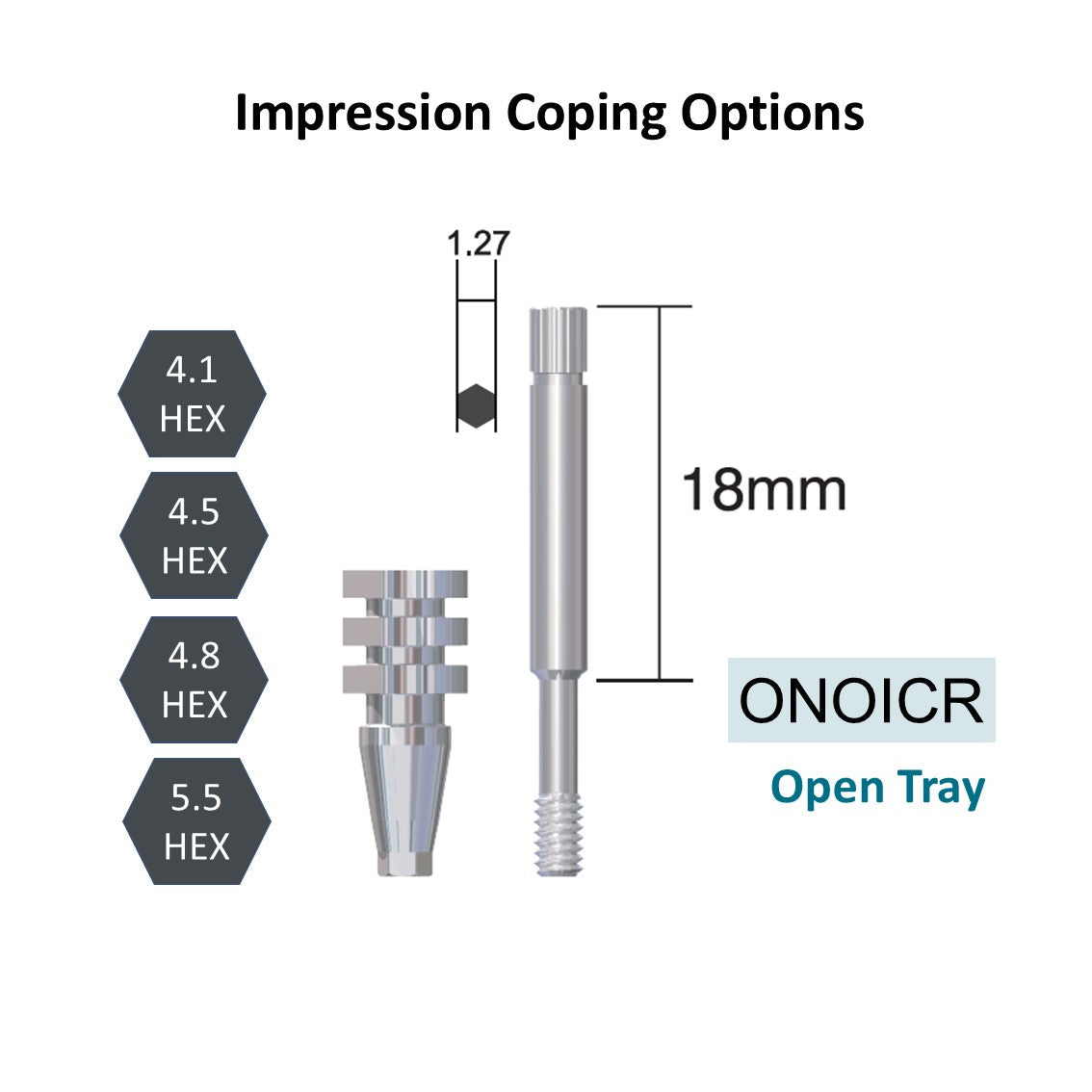 [Bone Level Tapered] Impression Coping Open/Closed Tray, Mini/Regular Size