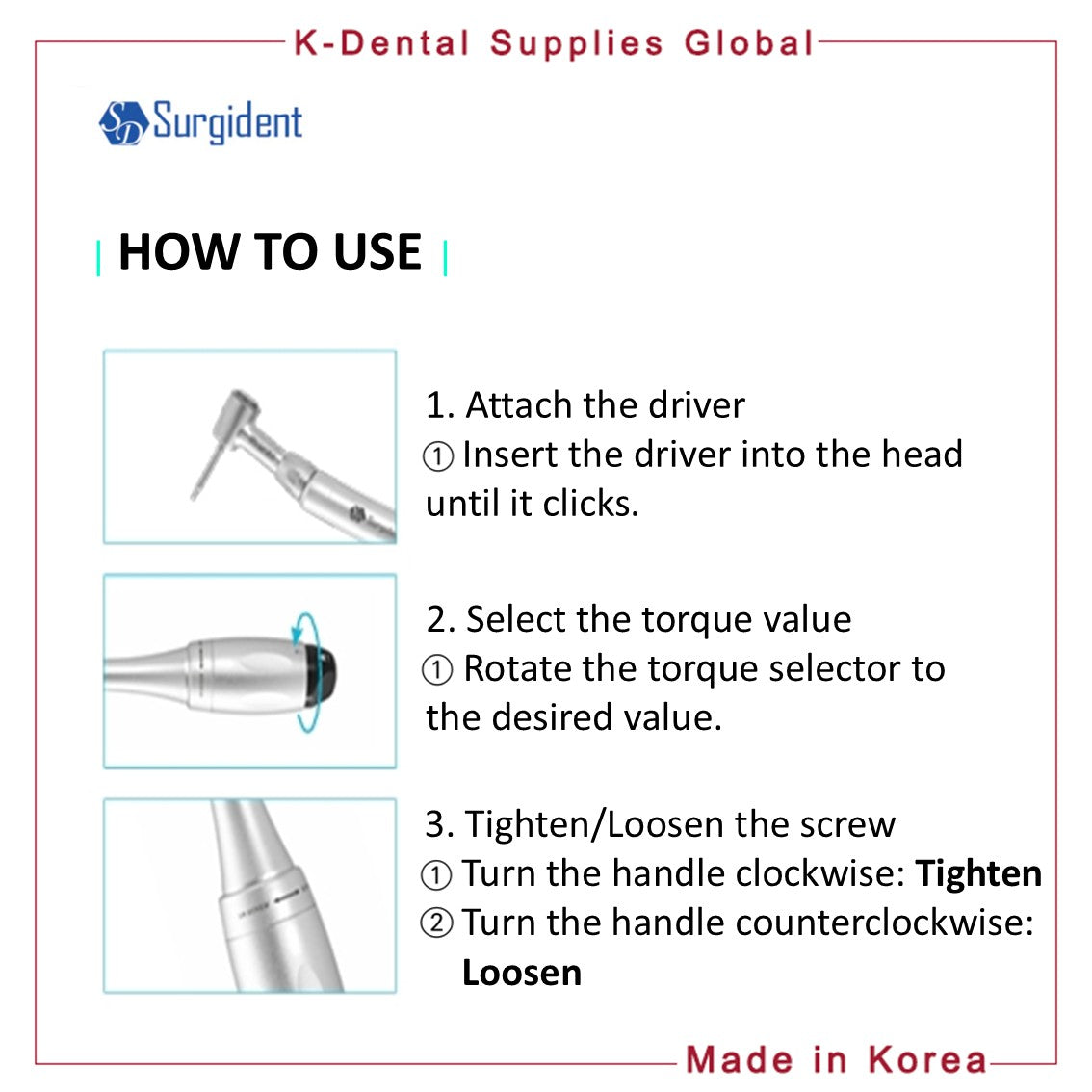 SD-Torque Implant Torque Driver Wrench