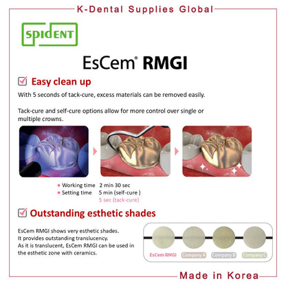 EsCem RMGI Resin-modified Glass Ionomer Luting Cement 9g x 2 syringes