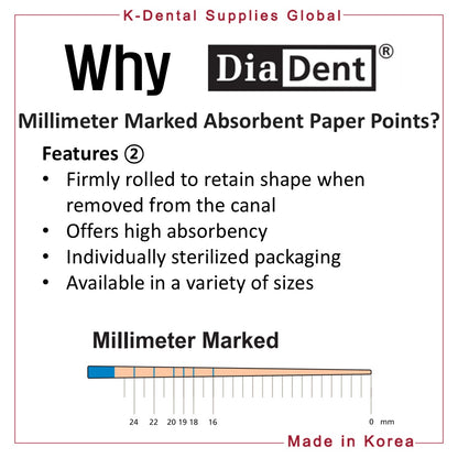 Dia-ProT Dental Millimeter Marked Paper Points