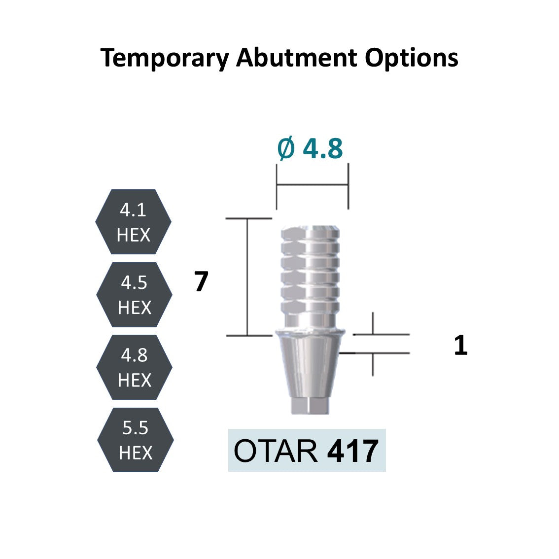 [Bone Level Tapered] Temporary Abutment Mini/Regular Size