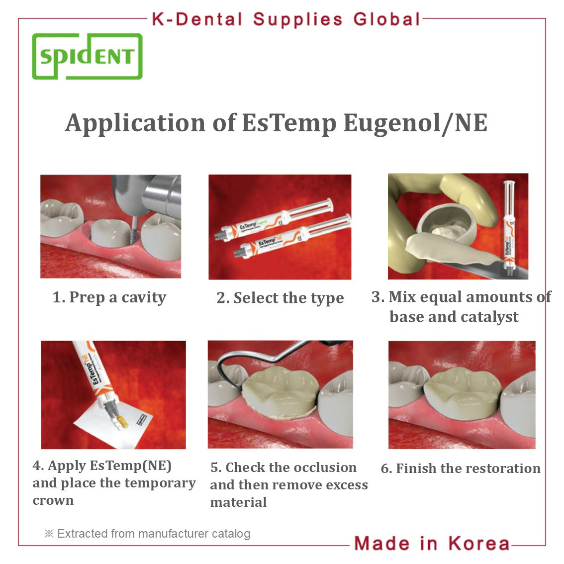 EsTemp Eugenol/NE Temporary cement for crown and bridge 10g x 2ea