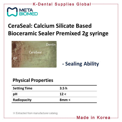 Meta Biomed CeraSeal Calcium Silicate Based Bioceramic Sealer Premixed 2g