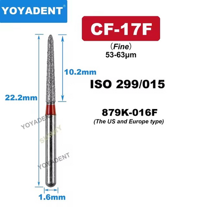 Dental Diamond Chamfur Burs CF type for High Speed 10pcs/Pack