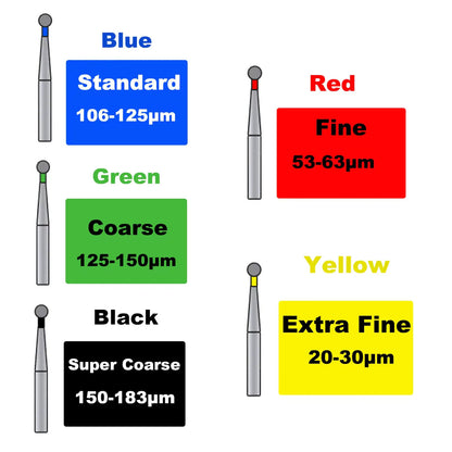 Dental Diamond Burs TF Fine/Extra Fine/Coarse type for High Speed 10pcs/Pack