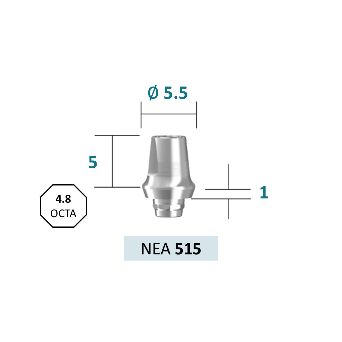 [Tissue Level Precision] EpDuo Abutment_Neck Diameter 4.8 Octa