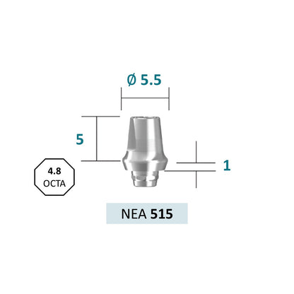 [Tissue Level Precision] EpDuo Abutment_Neck Diameter 4.8 Octa