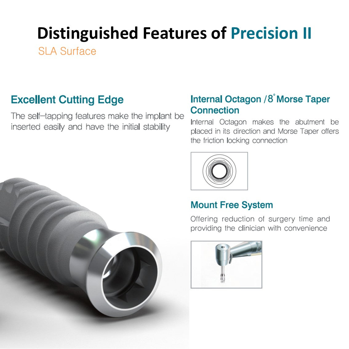 [Tissue Level Precision] Fixture Neck Diameter 6.5 Octa Compatible with Straumann, ITI Types