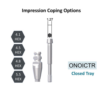 [Bone Level Tapered] Impression Coping Open/Closed Tray, Mini/Regular Size