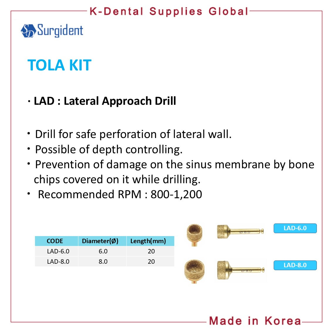 TOLA KIT Dental Lateral Approach Surgical Kit