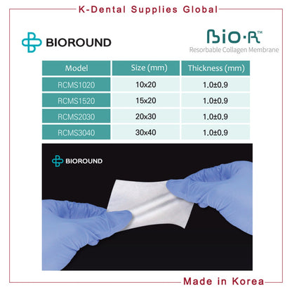BIO-R Resorbable Collagen Membrane 4 Sizes