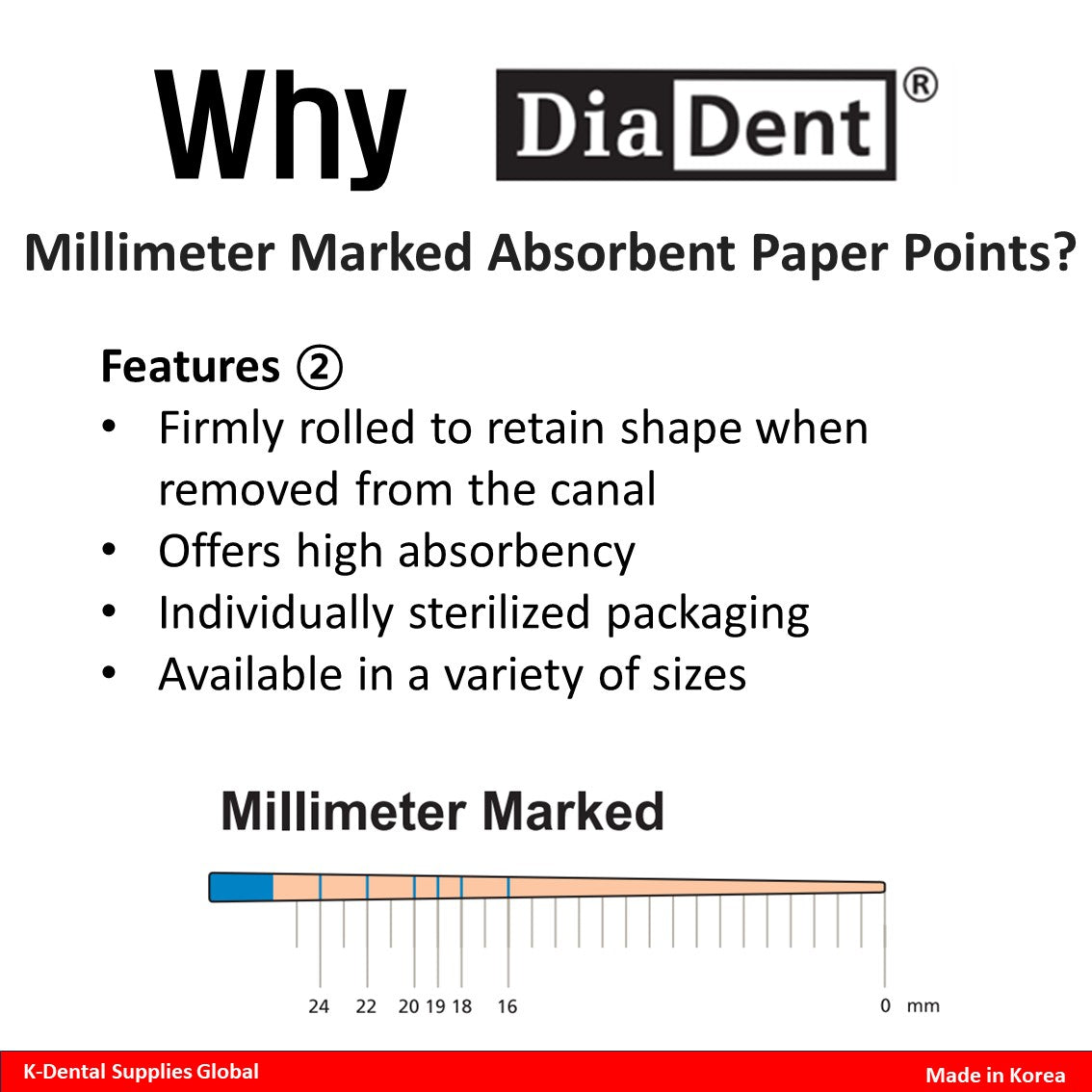 Dia-ProT Dental Millimeter Marked Paper Points