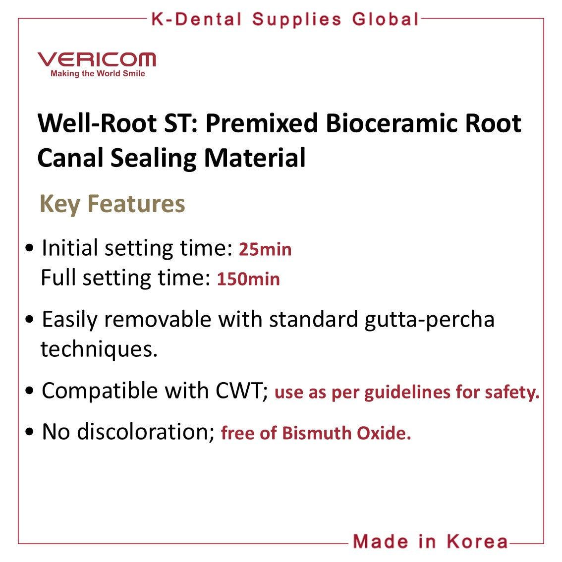 Well-Root ST Premixed Bioceramic Root Canal Sealing Material 2g