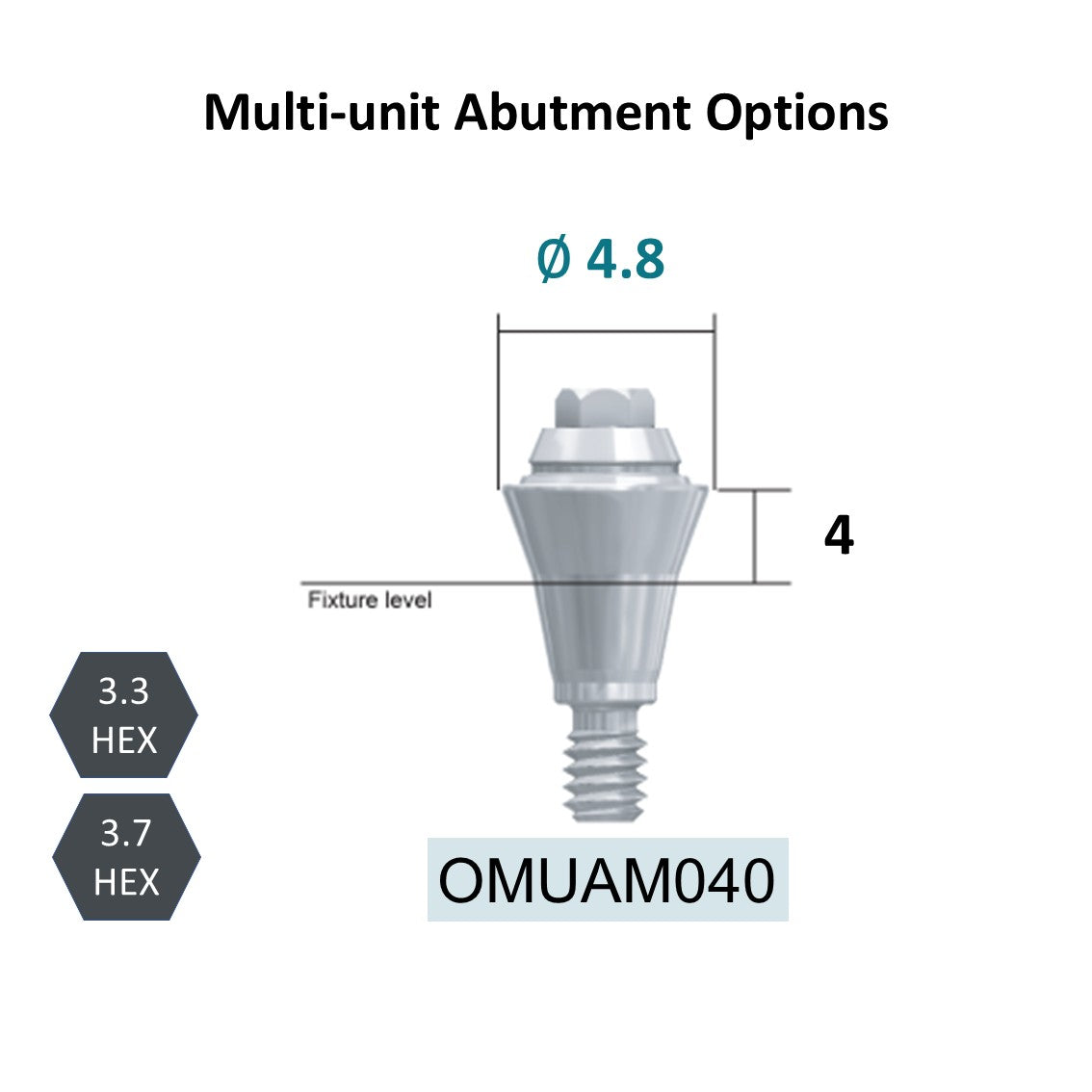 [Bone Level Tapered] Multi-Unit Abutment (Diameter Ø4.8)