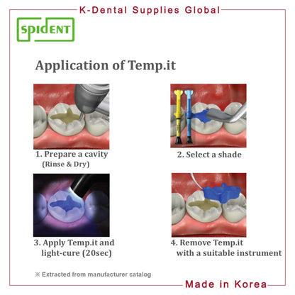 Temp it Light-cured temporary filling material (Yellow, Blue)