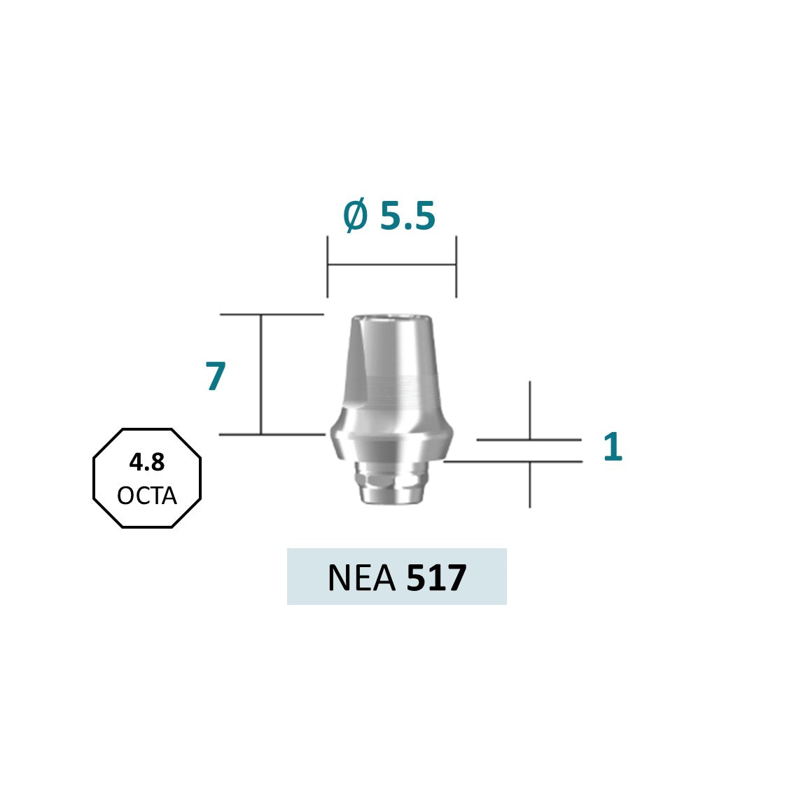 [Tissue Level Precision] EpDuo Abutment_Neck Diameter 4.8 Octa