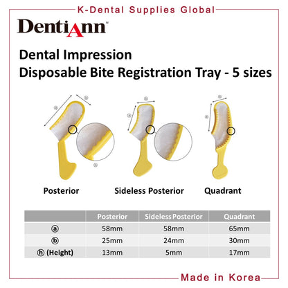 Dental Impression Disposable Bite Tray Made in Korea (5 sizes)