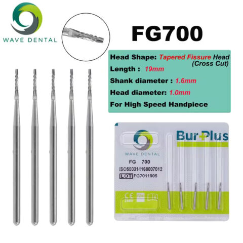 Dental Carbide Burs High Speed Tungsten FG 699(L) - 702(L) 5Pcs/Pack