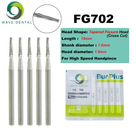 Dental Carbide Burs High Speed Tungsten FG 699(L) - 702(L) 5Pcs/Pack