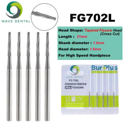 Dental Carbide Burs High Speed Tungsten FG 699(L) - 702(L) 5Pcs/Pack