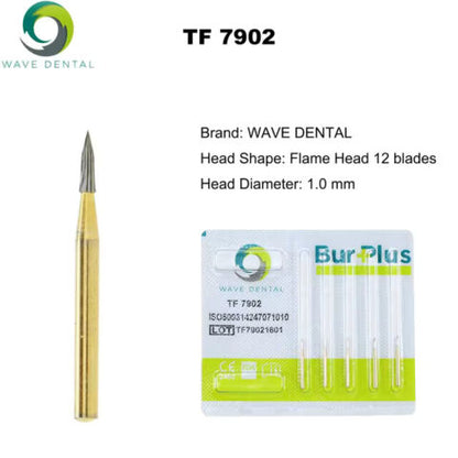 Dental Gold plated Trimming Bur T series TF 7004 7406 7408 7675 7714 7902