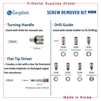 Surgident Dental Implant Surgical Screw Removal Kit