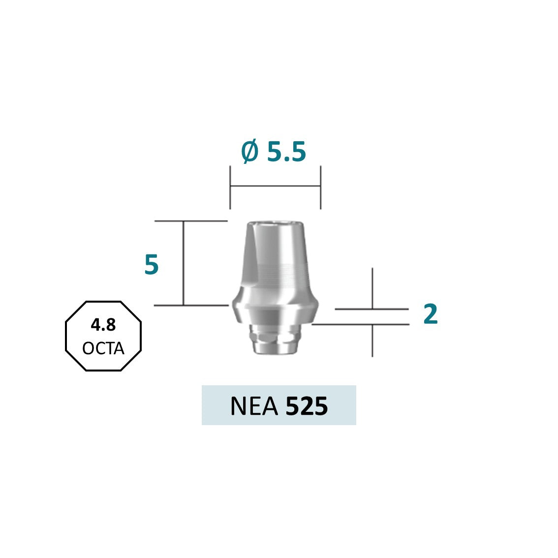 [Tissue Level Precision] EpDuo Abutment_Neck Diameter 4.8 Octa