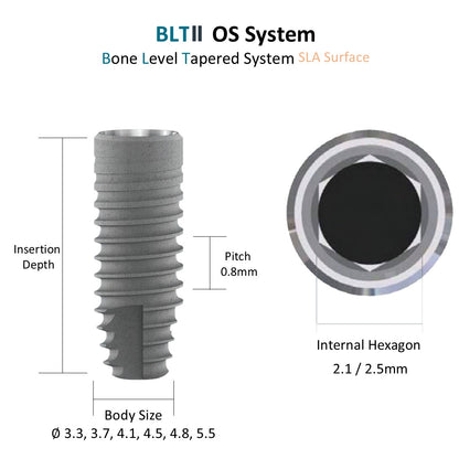 [Bone Level Tapered] Fixture Internal Hex 2.5mm(Regular) FDA/CE Made in Korea