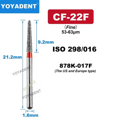 Dental Diamond Chamfur Burs CF type for High Speed 10pcs/Pack