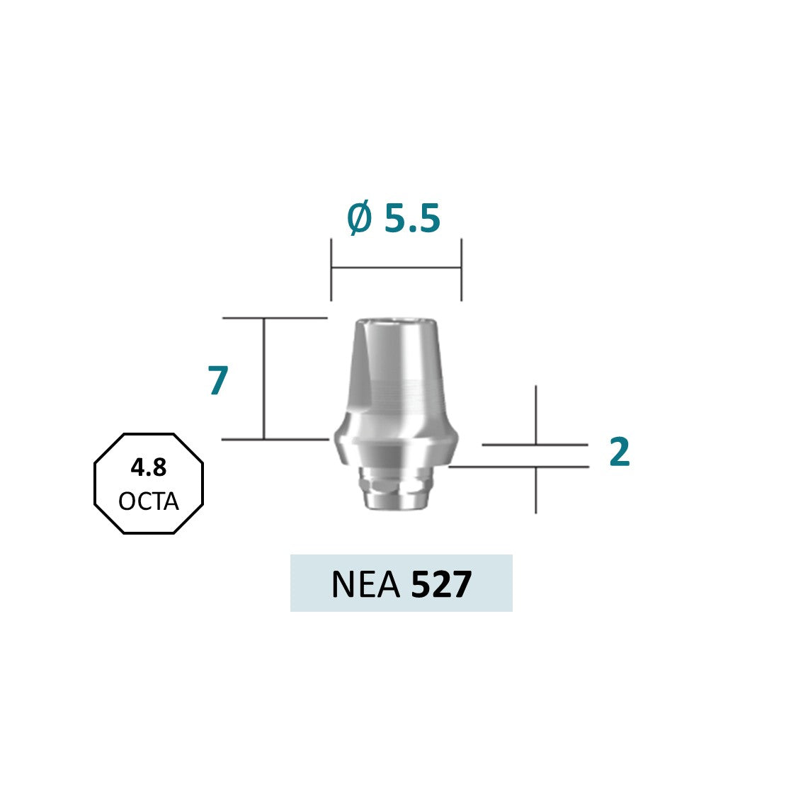 [Tissue Level Precision] EpDuo Abutment_Neck Diameter 4.8 Octa