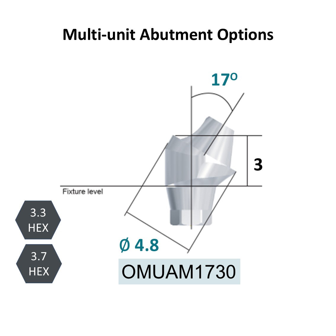 [Bone Level Tapered] Multi-Unit Abutment (Diameter Ø4.8)