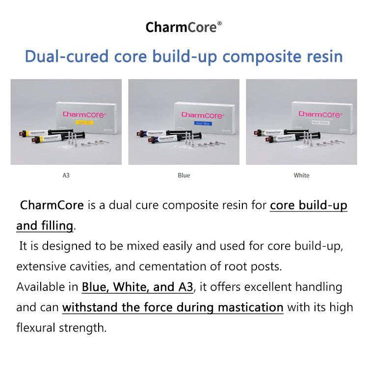 CharmCore Dual-cured core build-up composite resin 5ml x 2 syringes