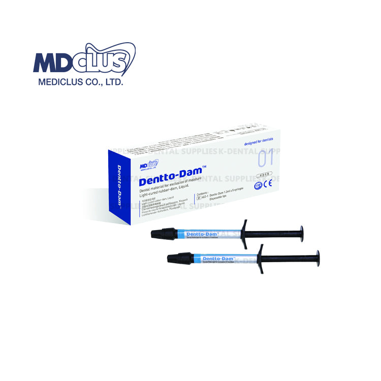 Dentto Dam Light-Cured Resin – Liquid Dam for Dental Moisture Exclusion 1.2ml x 5ea